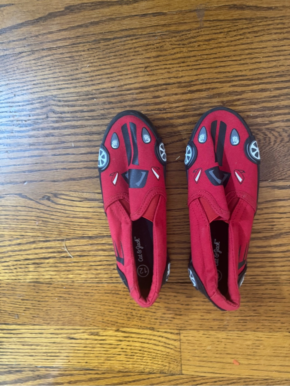 Cat & Jack Red Kids Slip-On Car Sneakers